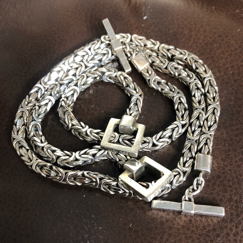 LOIS HILL Sterling Silver Byzantine Toggle Necklace and Bracelet Set - Picture 9 of 17